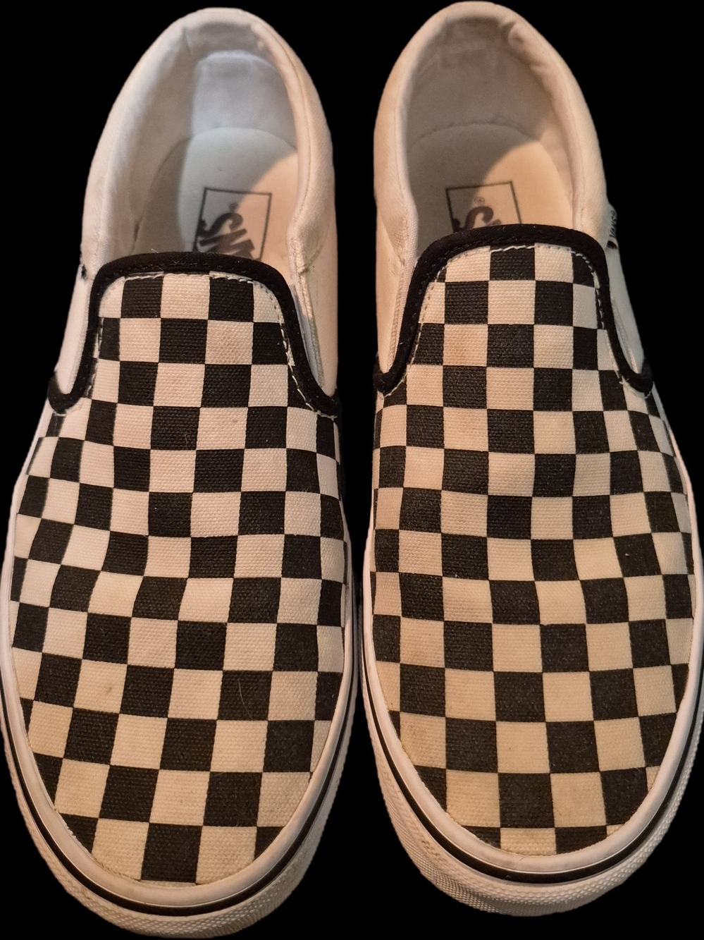 Vans Slip-On Checkerboard Canvas Sneakers - Black/White